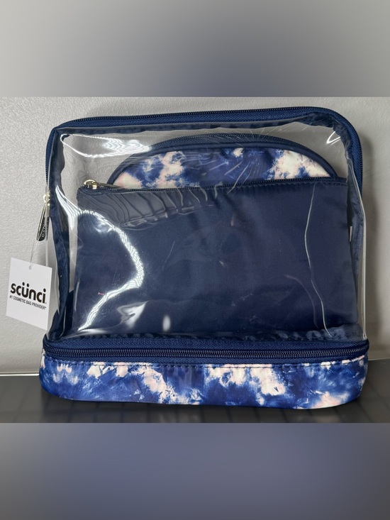 Conair Handbags - scünci Tie-Dye Clear Cosmetic Bag Set 3pc clear zippered sturdy case boho